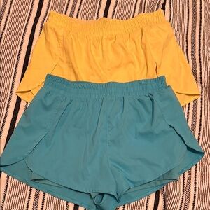 Bundle Girlfriend Collective Yellow and Teal Shorts